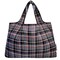 Wrapables Large Foldable Tote Nylon Reusable Grocery Bags, Black Plaid